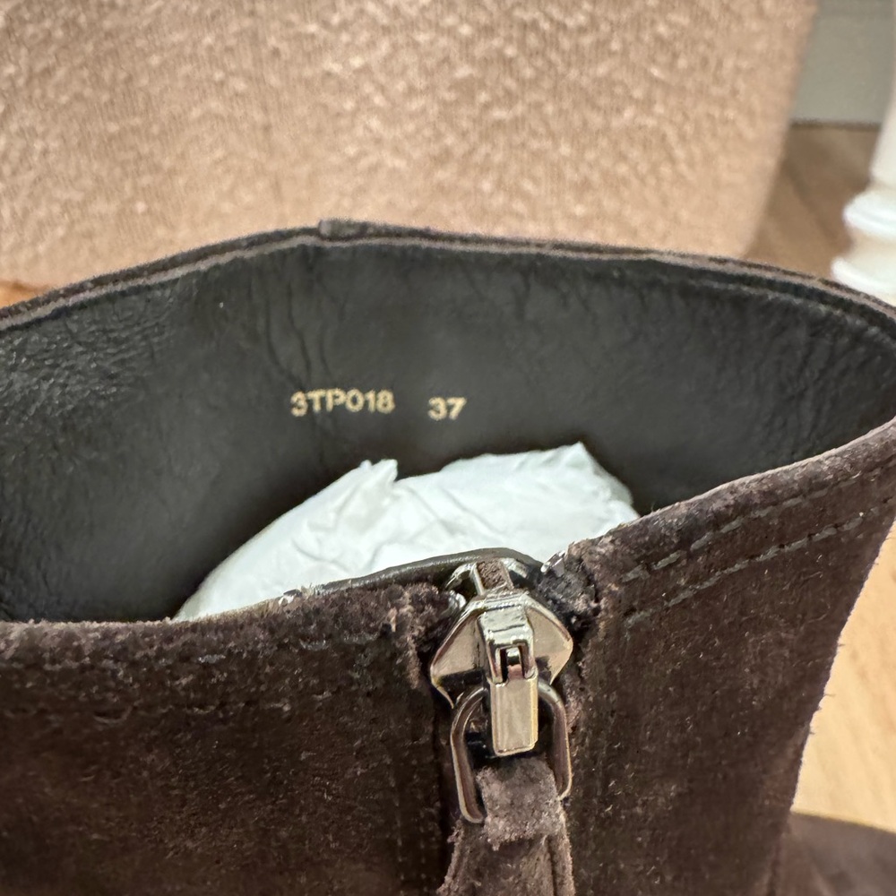 Prada Women's Brown Suede Block Heel Boots (size 37) - Picture 7 of 8